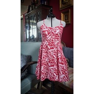 SOLD - Handmade, Unique Skater Dress in Tropical Print